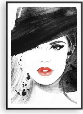 Produktbild von Gerahmtes Poster - Schwarzer Rahmen - Frau Gesicht Lippen - 70x100 cm - Wand Bild - Wanddeko - Wandbilder - Kunstposter - Wandposter - Bilderrahmen - Bilder - Kunstdruck - Wandbild - P2BPA70x100-3916