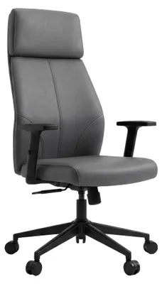 Image de Sylicon - Fauteuil de bureau ergonomique 50 x 130 x 70 cm, confortable et pivotant, en similicuir gris.