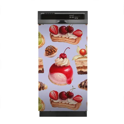 Produktbild von Aufkleber sticker 45x80 cm Dekorative folie Spülmaschine - Desserts Erdbeere Hörnchen