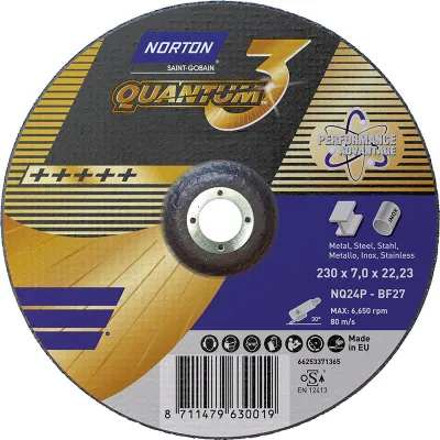 Image de Disque à ébarber NORTON Quantum coudé 230x7,0