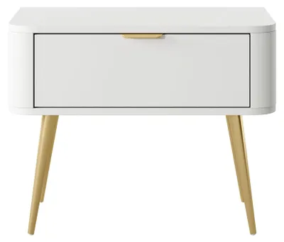 Produktbild von Selsey OVAL - Nachttisch mit Schublade, Weiß, 63 cm