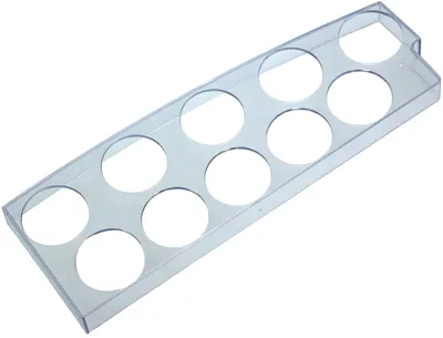 Eierablage für 10 Eier, 27x9x2 cm, Kunststoff, transparent