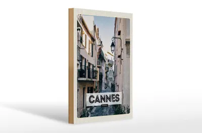 Produktbild von Holzschild Reise 20x30cm Cannes France Architektur Straße