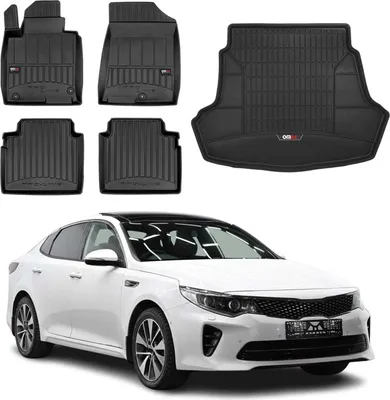 Obrázok produktu pre Sada podlahových rohoží a vložiek do kufra OMAC pre Kia Optima 2015-2020 gumové čierne 5x
