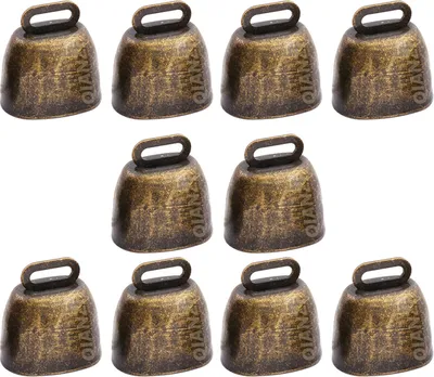 Obrázok produktu pre INF Starožitné bronzové zvončeky - 10 kusov, 35x35x24mm železné zvončeky