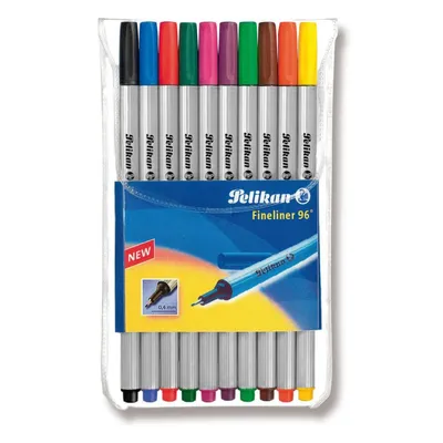 Produktbild von Pelikan Fineliner 96 10 Farben sortiert im Etui 0.4mm