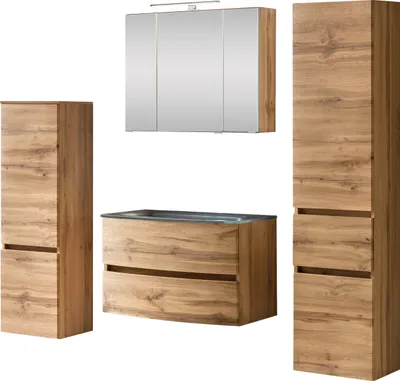 Produktbild von Waschtisch-Set Badezimmer Bad-Set "Kopenhagen X" Wotaneiche