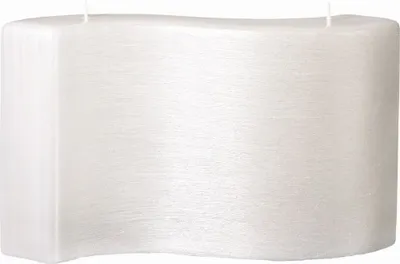 Produktbild von Formenkerze Welle geriffelt Perlmutt 15 x 26 x 4,5 cm, Kerze zum verzieren von Anlasskerzen, Taufkerzen, Hochzeitskerzen
