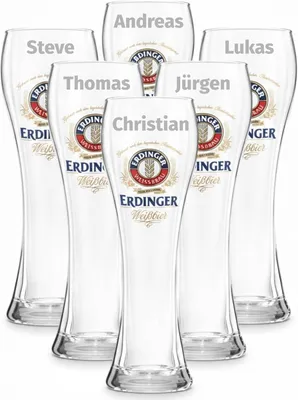 Immagine prodotto di Erdinger Weizenbierglas 0,5 L 6er Set personalisiert EKM-ERD-6