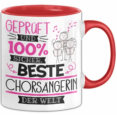 Produktbild von Beste Chorsängerin Der Welt Tasse Geschenk für Eine Chorsängerin Und Sicher Geschenkidee Geburtstag Weihnachten (Rot)