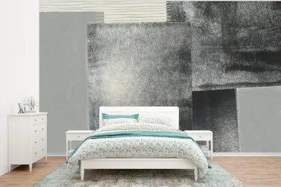 Produktbild von MuchoWow® Fototapete für Wohnzimmer oder Schlafzimmer Wandtapete Vinyl Motivtapete Abstrakt - Grau - Schwarz - Würfel - 375x280 cm - Schlafzimmer tapete