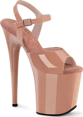 Produktbild von FLAMINGO-809 y Pleaser Damen High-Heels Riemchen Plateausandaletten blush Lack