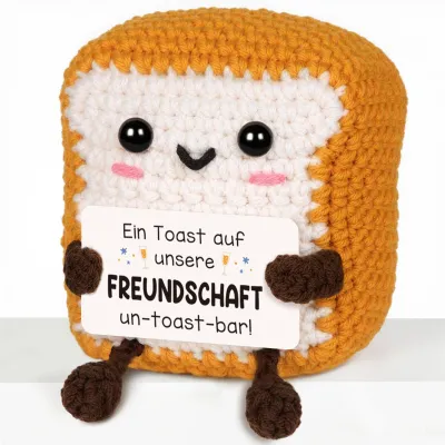 Produktbild von Handgemachte Toast-Figuren - Dekorative Miniatur-Figuren - Wohnaccessoire - Set aus 2 Stück