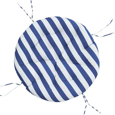 Obrázek produktu pro vidaXL Polštář kulatý modrobílý pruhovaný Ø 100x11 cm Oxford Fabric