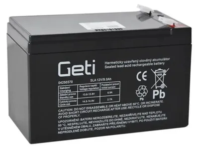 Productafbeelding van 12V 9Ah loodaccu GETI (connector 6,35 mm)