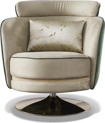 Image de Fauteuil design pivotant cuir rembourré salon velours chaise Gastro Chaises
