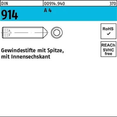Produktbild von Reyher  Gewindestifte DIN 914 A 4 M 16 x 50 A 4 (10 Stück)
