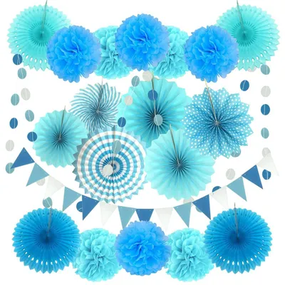 Immagine prodotto di Set di 20 pompon di carta colorati per decorazioni da festa