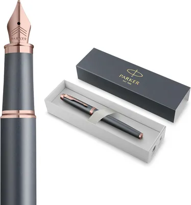 Productafbeelding van Parker IM-vulpen - Finishing Touch-collectie - Leisteenafwerking - Medium - Blauw - Geschenkverpakking