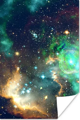 Produktbild von MuchoWow® Poster Leerzeichen - Grün - Gelb 40x60 cm - Plakate für die Wand - Poster Babyzimmer