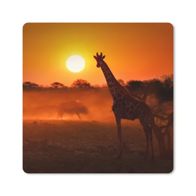 Produktbild von MuchoWow® Mauspad Mousepad Giraffe - Sonne - Savanne 30x30 cm - Mousepads - Maus Mat - Pad - Mausunterlage - Gaming