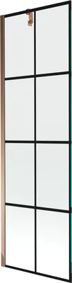 Obrázek produktu pro Mexen Next vanová zástěna 1 křídlo 60 x 150 cm, Černý vzor, Zlatorůžová - 895-060-000-00-77-60