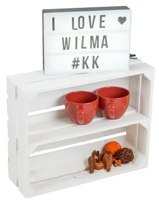 Produktbild von flaches Obstkistenregal "Wilma längs" weiß