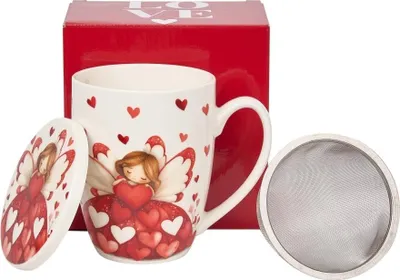 Obrázok produktu pre Porcelánový hrnek s čajovým sítkem Angel