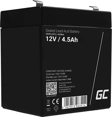 Produktbild von Green Cell USV Notstrom Ersatzakku 12V 4.5Ah, Zyklenfest, Wartungsfrei, AGM, VRLA, Gelakku