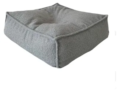 Image de MONIO for kids Petit Pouf enfant bouclé gris