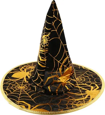 Produktbild von Hexenhut mit goldenem Spinnennetz, 1 Stk.