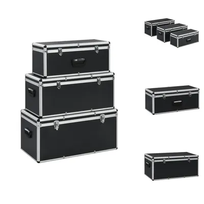 Obrázek produktu pro vidaXL Úložný kufr 3 ks černý hliník - Boxy na nářadí