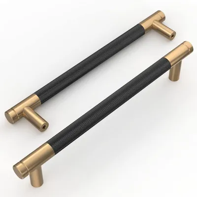 Obrázok produktu pre Nábytkové úchytky 160 mm, 10 ks, čierna a zlatá, pre dvere skriniek