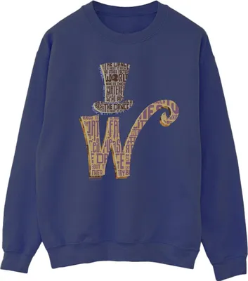 Produktbild von Willy Wonka - "W Logo Hat" Sweatshirt für Damen BI42462 (XL) (Marineblau)