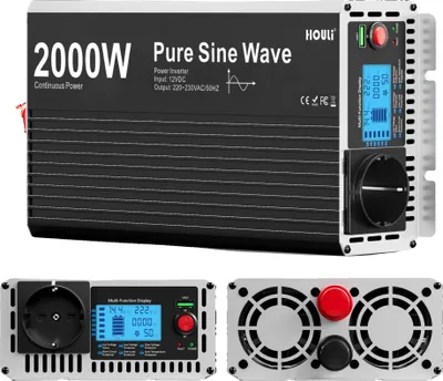 Image de Onduleur, onde sinusoïdale pure, écran LCD, télécommande, 2000W, 24V, 220-230V 50Hz