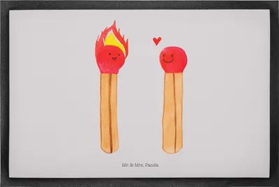 Produktbild von Mr. & Mrs. Panda Türmatte Streichhölzer 60 x 90 cm - Grau Pastell - Geschenk, Schmutzmatte, Freundin, Schmutzfänger, Fussmatte, Schmutzfangmatte, fußmatte, Bodenvorleger