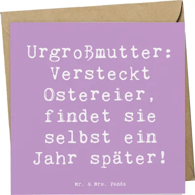 Produktbild von Mr. & Mrs. Panda Klappkarte Spruch Urgroßmutter Schätze - Lavendeltraum - Geschenk, Familienmitglieder, Glückwunschkarte, Erinnerungen, Tradition, Familientradition