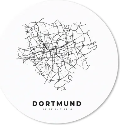 Produktbild von MuchoWow® Mauspad Mousepad Stadtplan - Deutschland - Schwarz und weiß - Dortmund - Karte 50x50 cm - Mousepads - Maus Mat - Pad - Mausunterlage - Vinyl