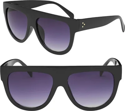 Image de Lunettes de soleil Retro pour femmes, UV400, noires, monture en plastique, taille 14,5 cm