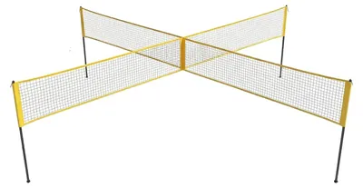 Obrázek produktu pro Sada volejbalové sítě, 4-směrný design, nastavitelná výška, žlutá