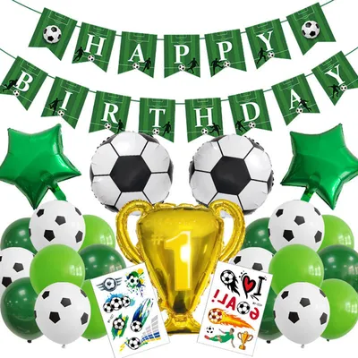 Produktbild von Fußball-Geburtstagsdekoration, Grünes Fußball-Ballonpaket, Fußball-Geburtstagsgirlande, Geburtstags-Fußball-Luftballons, Geeignet für Jungen-Kindergeburtstagsfeier-Aktivitäten Fußball