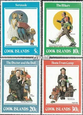 Produktbild von Briefmarken Cookinseln 1982 Mi 830-833 (kompl.Ausg.) postfrisch Gemälde von N. Rockwell