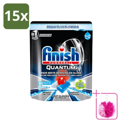 Produktbild von 15 x Finish Powerball Quantum Ultimate Geschirrspültabs - Ontvetter - Sparpackung - 15 Stücke