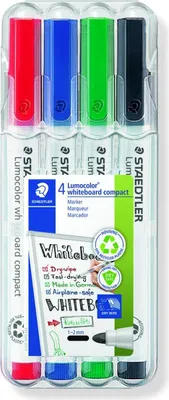 Zdjęcie produktu dla Marker do tablic STAEDTLER Lumocolor, zestaw 4 sztuk