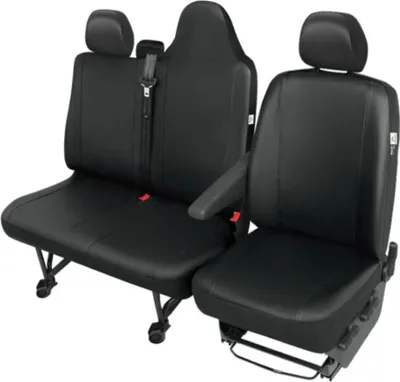 Produktbild von Renault Master 3 Kunstleder Sitzbezüge Sitzschoner Set Fahrersitz + Doppelbank  durgehende Sitzfläche