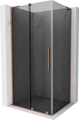 Produktbild von Mexen Velar L Schiebeduschkabine 90 x 120 cm, Graphit, gebürstetes Kupfer - 871-090-120-43-65