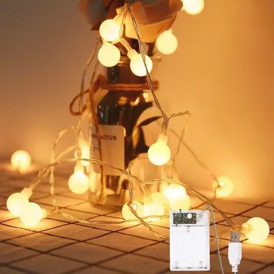 Obrázok produktu pre LED svetelný reťazec s 40 LED diódami – 5 metrov, teplá biela farba, vodotesný – dekorácia do záhrady, na svadbu a na balkón