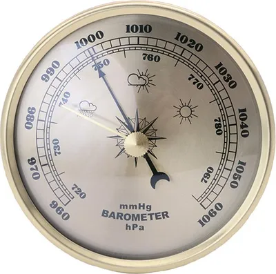 Produktbild von INF Goldenes Barometer 90mm - Präzise Luftdruckmessung für Zuhause & Boot