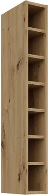 Produktbild von Hoher offener Hängeschrank LUNARA – Breite 15 cm, Eiche (handwerklich gefertigt)