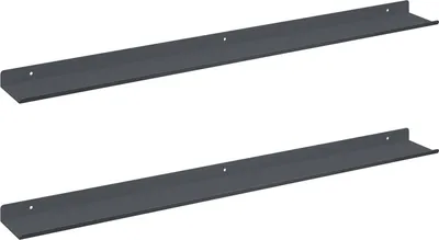 Produktbild von Schwebendes Regal 2 pcs Anthrazit 80 x 9 x 2,5 cm Stahl